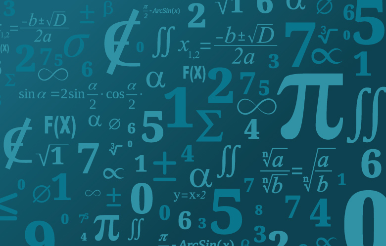 Collage of numbers and math equations