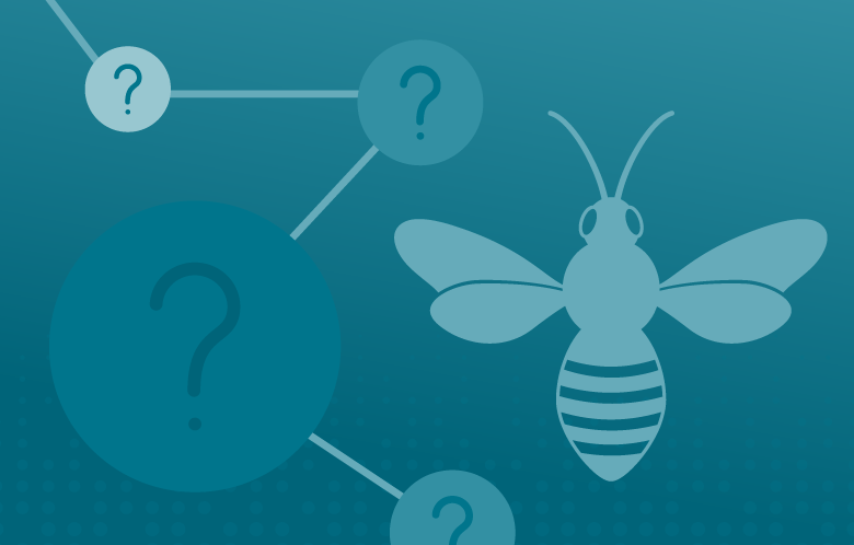 FOLIO bee with question marks