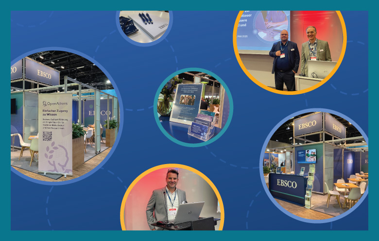 Collage of 6 circles with photos from BiblioCon 2026