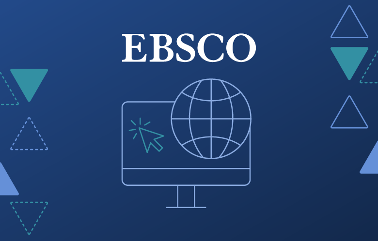 EBSCO logo with internet computer icon and triangles