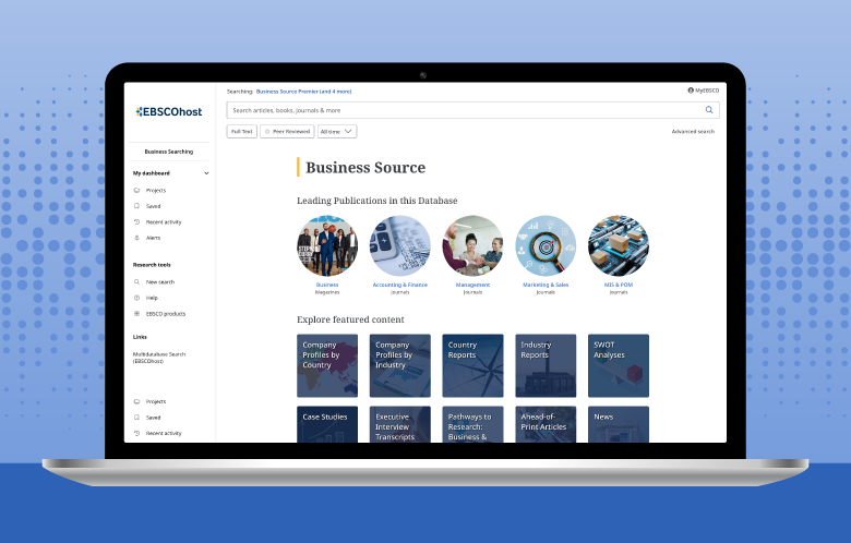 screenshot of Business Searching Interface in a laptop