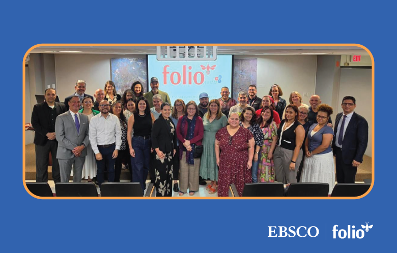 image of group in front of FOLIO logo
