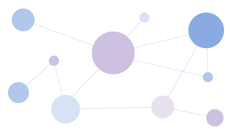 illustration representing scholarly graph, multiple circles all connected by lines