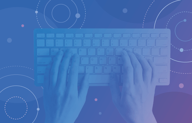 hands typing on a keyboard
