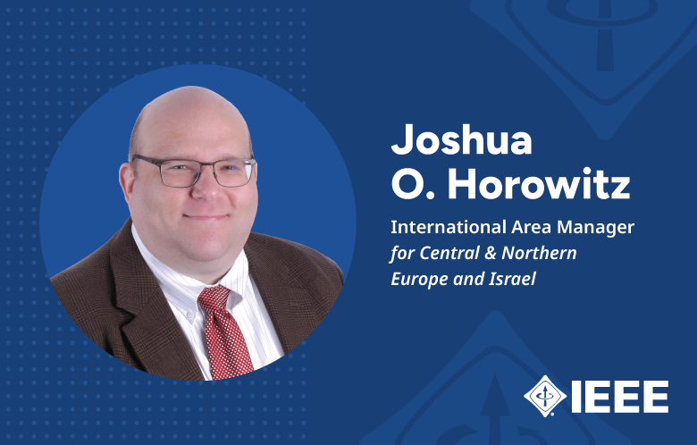 Head shot of Joshua Horowitz with IEEE logo