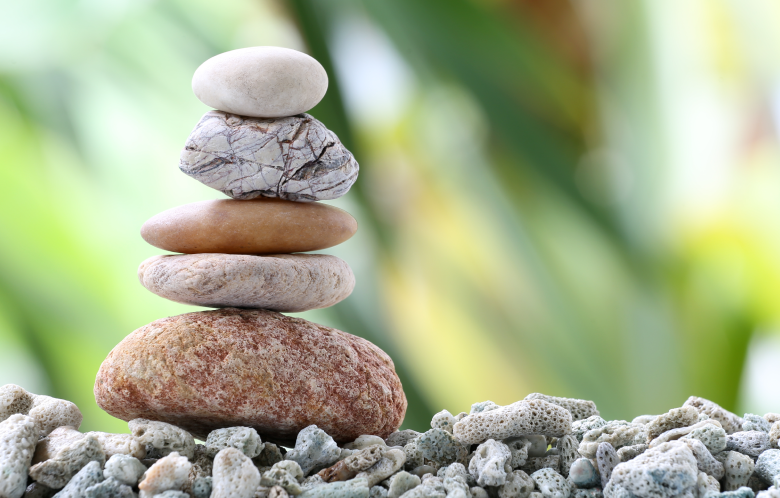 Nature scene with balancing rocks