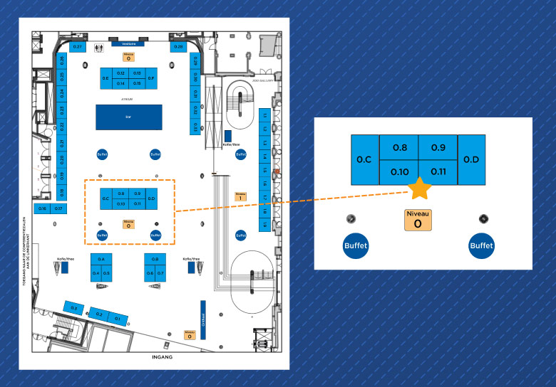 Statue of pelican on a pillar at the Zoo Antwerpen in Belgium, surrounded by colorful shapes and pattern