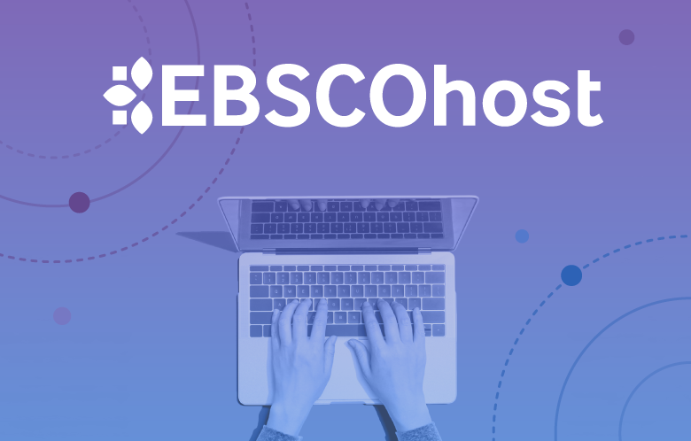 EBSCOhost hands typing on laptop
