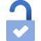 open lock with check mark