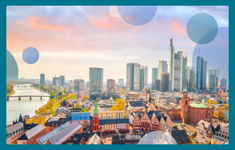 Frankfurt, Germany with circles