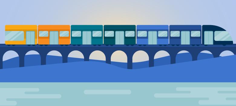 illustration of a train journey