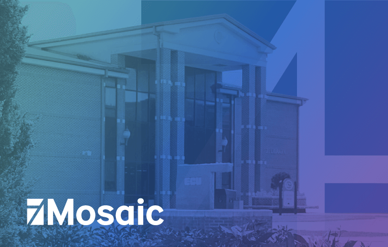 ECU Library with Mosaic logo