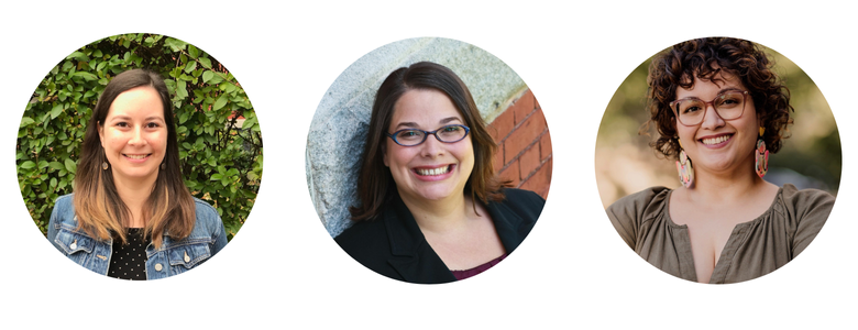 Photos of the three panelist, Kendal Spires, April Mazza, and Yaika Sabat