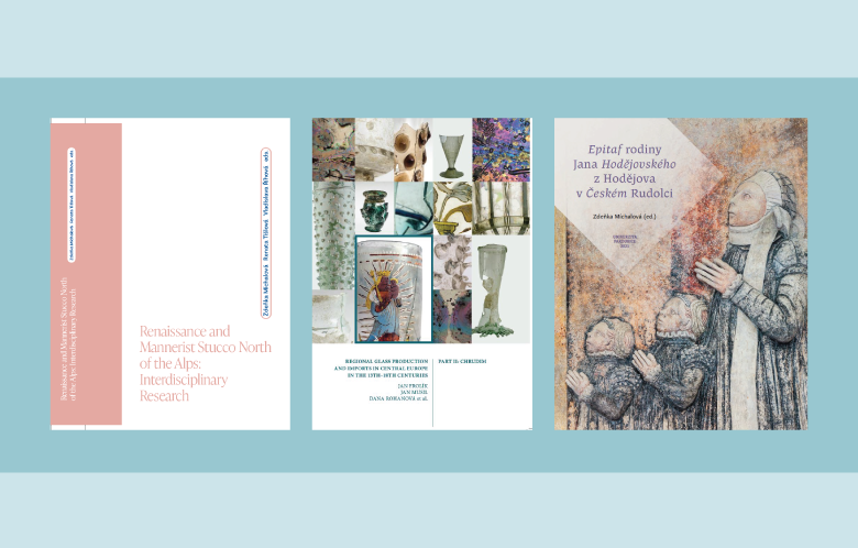 book covers on green blue background