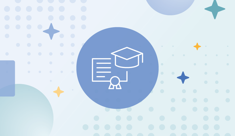 Graduation cap and diploma icon representing universities