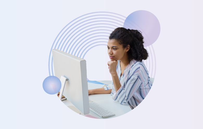 librarian exploring linked data on a computer