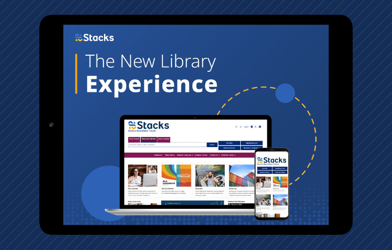 Cover of Stacks Academic eBrochure in tablet