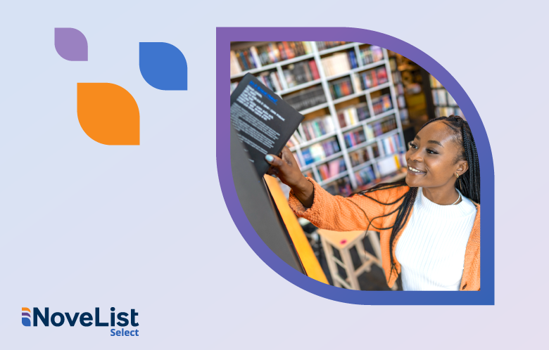 library patron reaching for a book