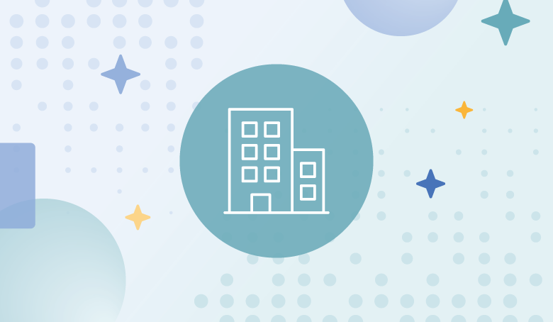 Office building icon representing corporations and businesses