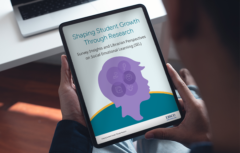 cover of EBSCO SEL in Schools white paper on a tablet device