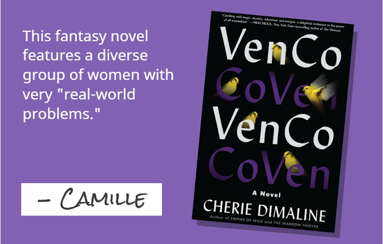 Image with book jacket for VenCo by Cherie Dimaline and a quote from the blog