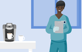 ilustracion de enfermero con tablet