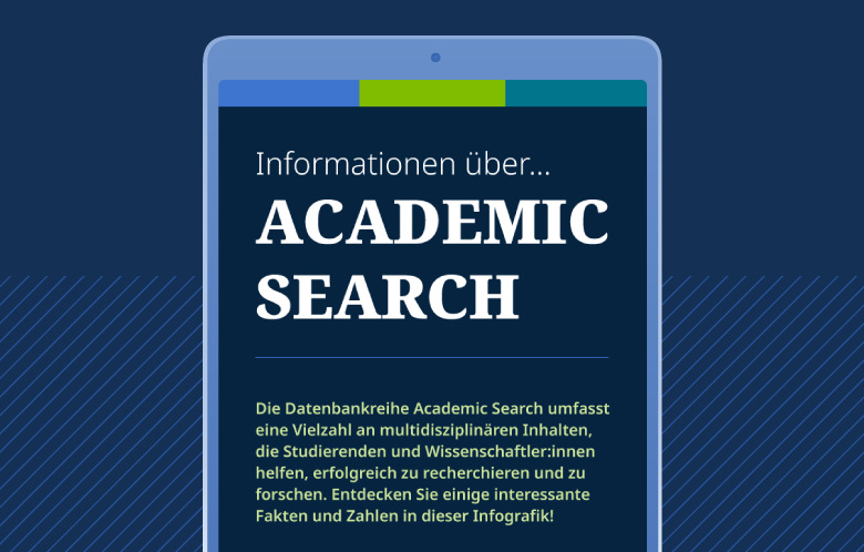 Screenshot of German Academic Search infographic in tablet