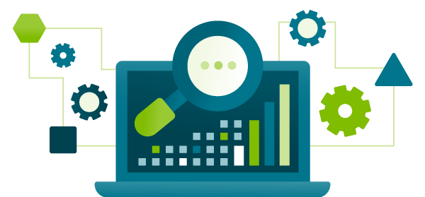 Laptop prezentujący możliwości wyszukiwania z wykorzystaniem AI