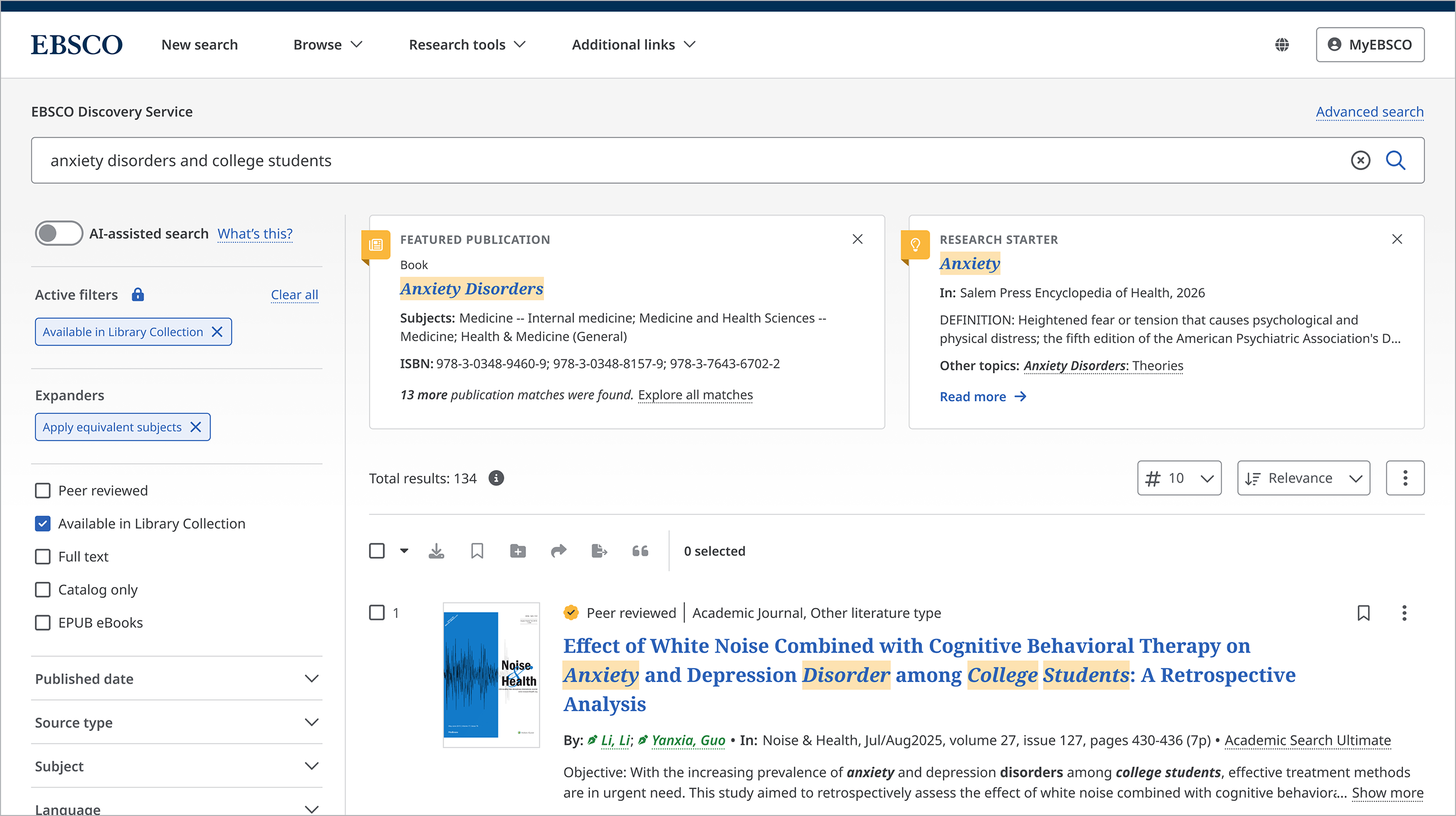 Navigation Updates for EBSCO Interfaces