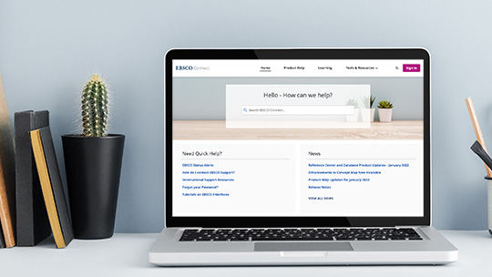 webová stránka na laptopu, stůl, knihy, kaktus