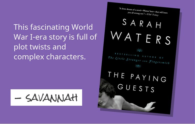 Image featuring "The Paying Guests" by Sara Waters book cover