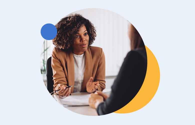 job candidate at an interview