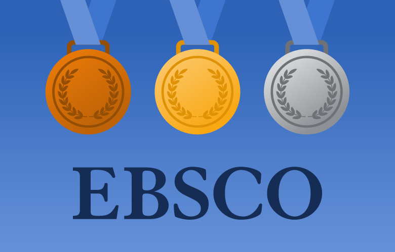 3 medals bronze, gold and silver with EBSCO logo