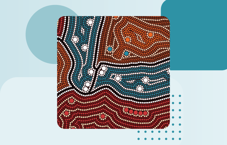 terra cotta pattern with circle and rectangle elements 