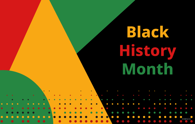 Black History Month and colorful shapes and pattern