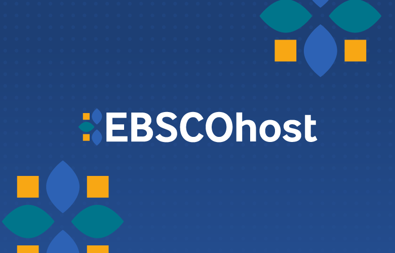 ebscohost logo on blue with ebscohost icons around it