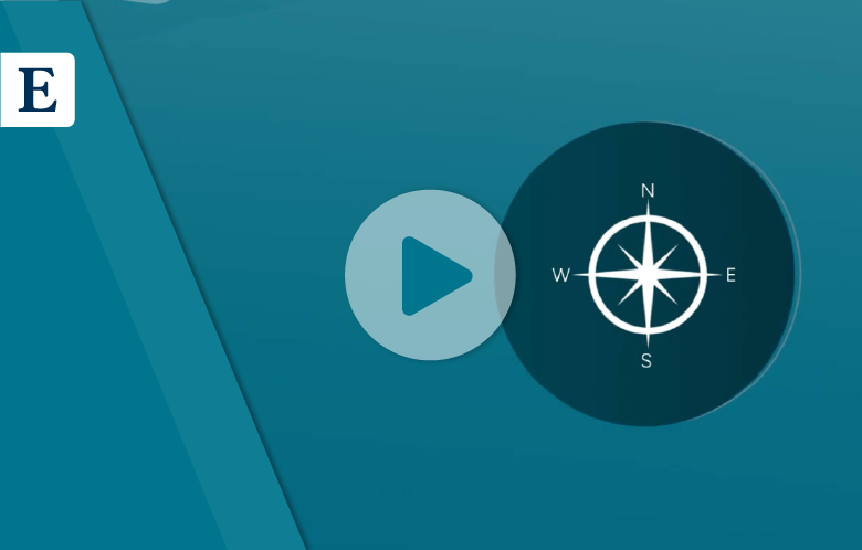 compass and video play button