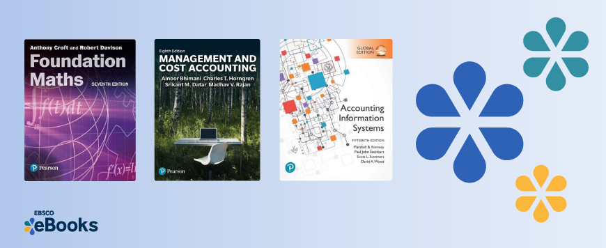 Covers of three e-books featured in this Pearson collection