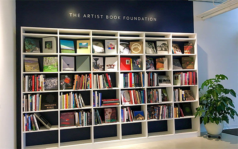 The Artist Book Foundation bookshelf and interior