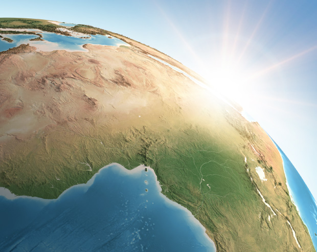 Global view of Africa