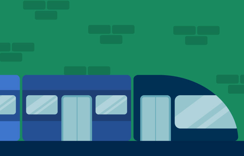 an illustration of a blue train