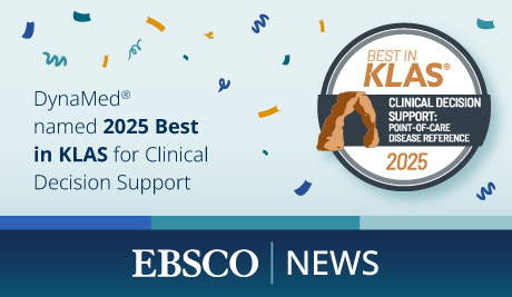 DynaMed® named 2025 Best in KLAS for Clinical Decision Support (EBSCO | News) Image of Best of KLAS 2025 badge with confetti 