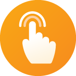 Illustration of easy touch hand icon