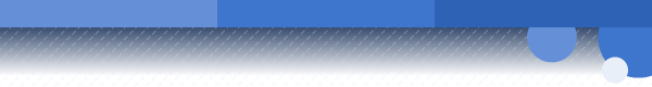 Tri-color blue bar with floating circles in the top right corner and dashed lines