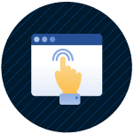 illustration of user pointing at screen