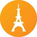 Illustration of Paris Eiffel Tower icon