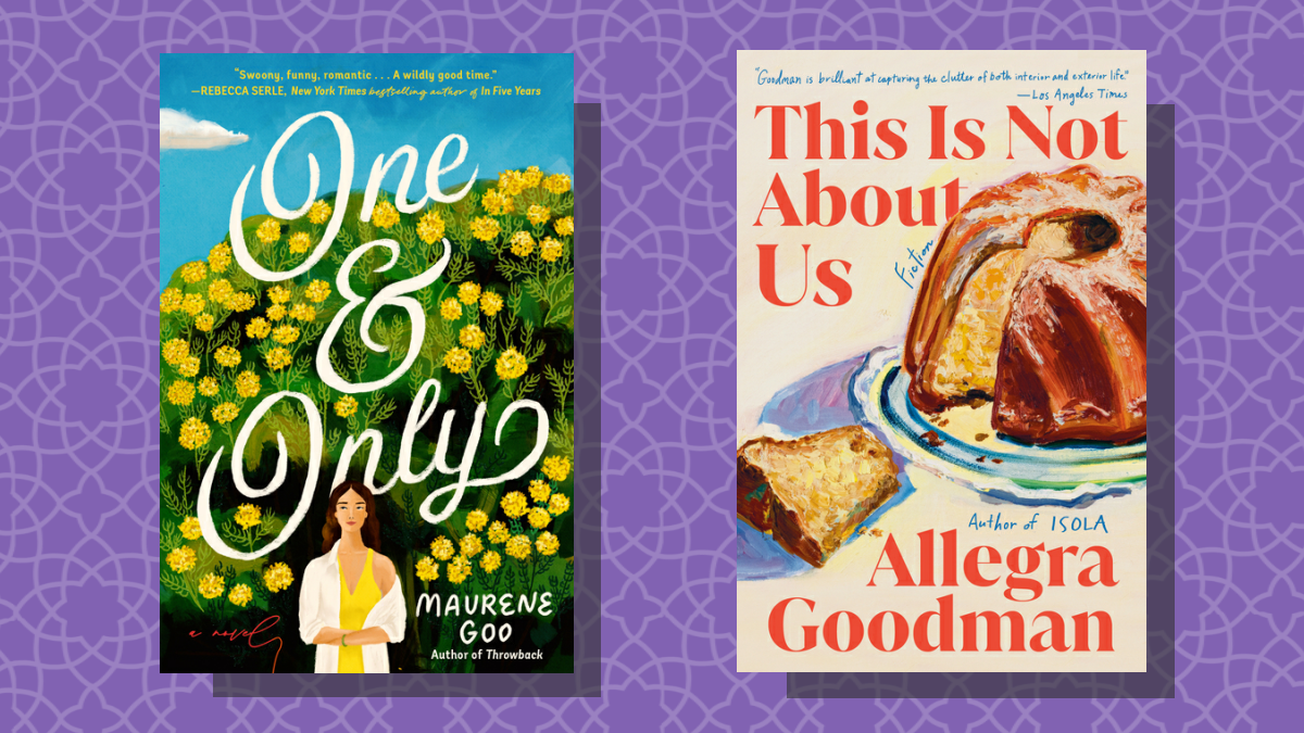 Image of two book covers: One & Only by Maurene Goo and This Is Not About Us: Fiction by Allegra Goodman