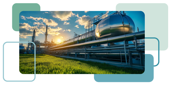 Industrial oil refinery plant