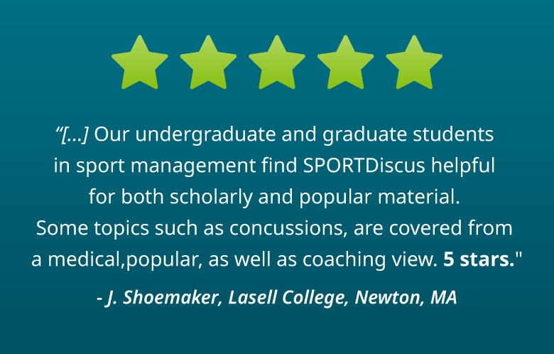 Quote about SPORTDiscus by J. Shoemaker, Lasell College