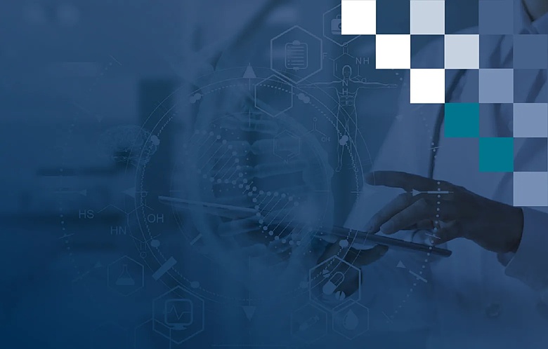 Faded medical image with square pattern